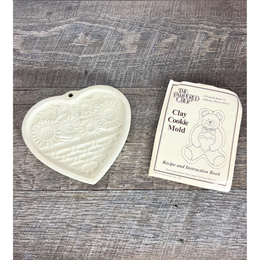 Vintage pampered chef cookie‎ mold sunflower basket 1994 paper decor kitchen